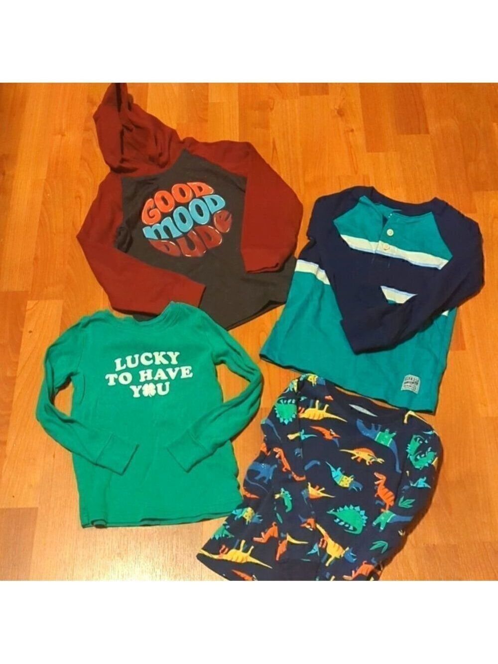 Boys 5T Long Sleeve Pajama Tops Dinosaur St Patrick's